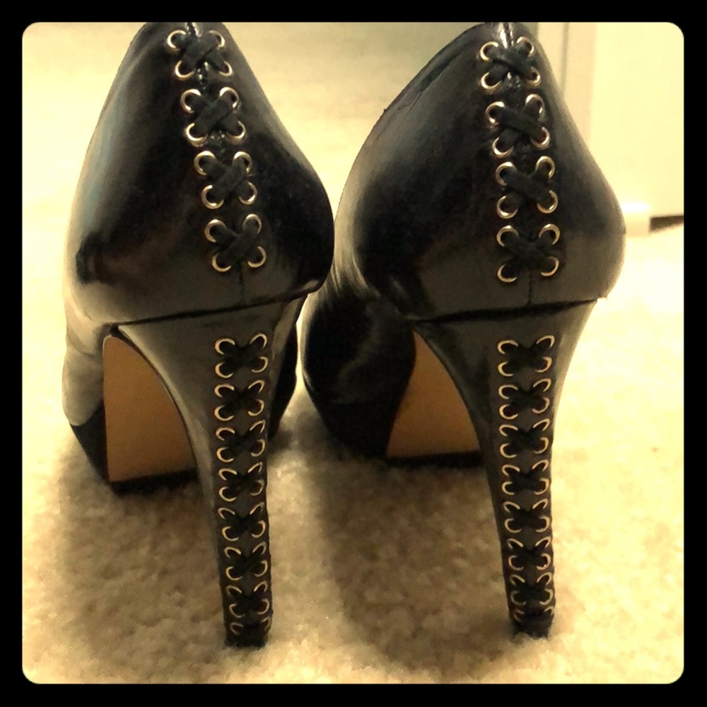 Peep toe heels with platform